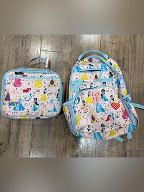 Simply Modern Fletcher Disney Princess 15” Backpack & Lunch Box Set Personalized